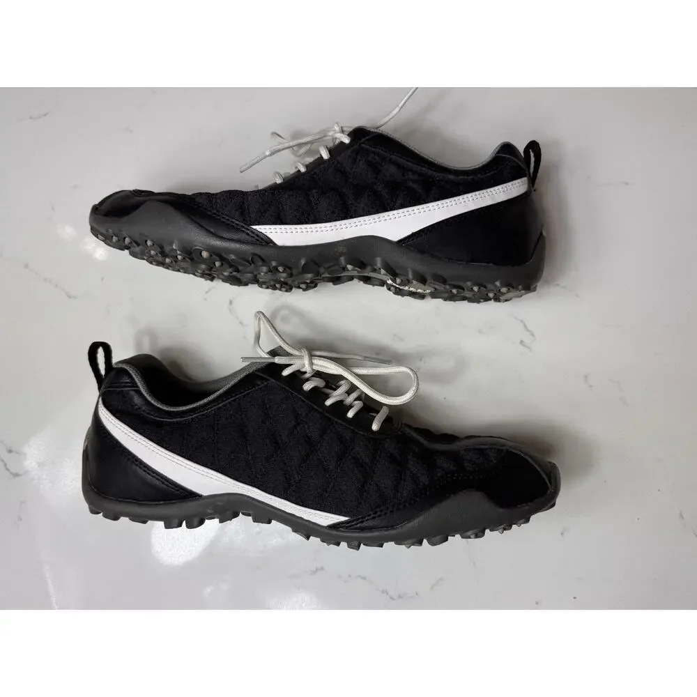 Footjoy Golf Shoes Womens 8.5 M Black Quilted Leather Spikeless Lace Up Sneaker